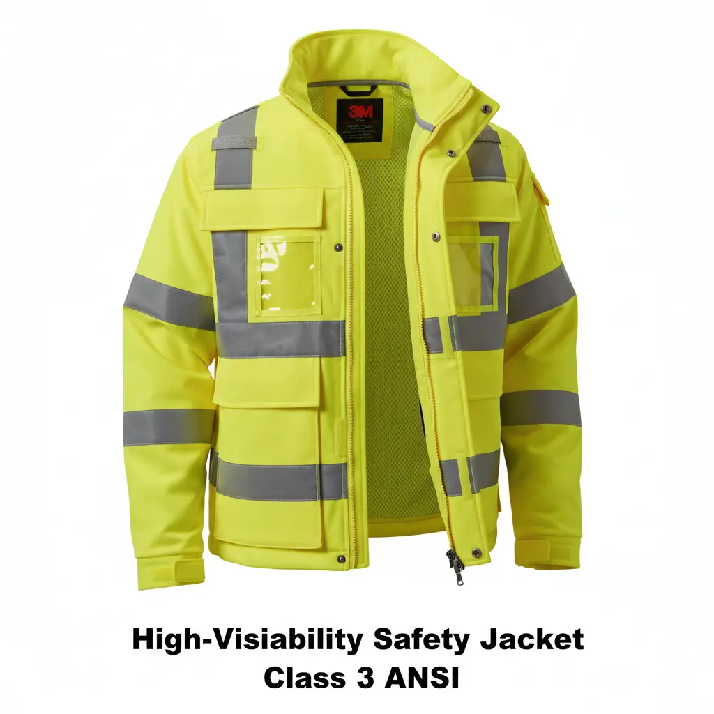 High-Visibility Safety Jacket Class 3 ANSI