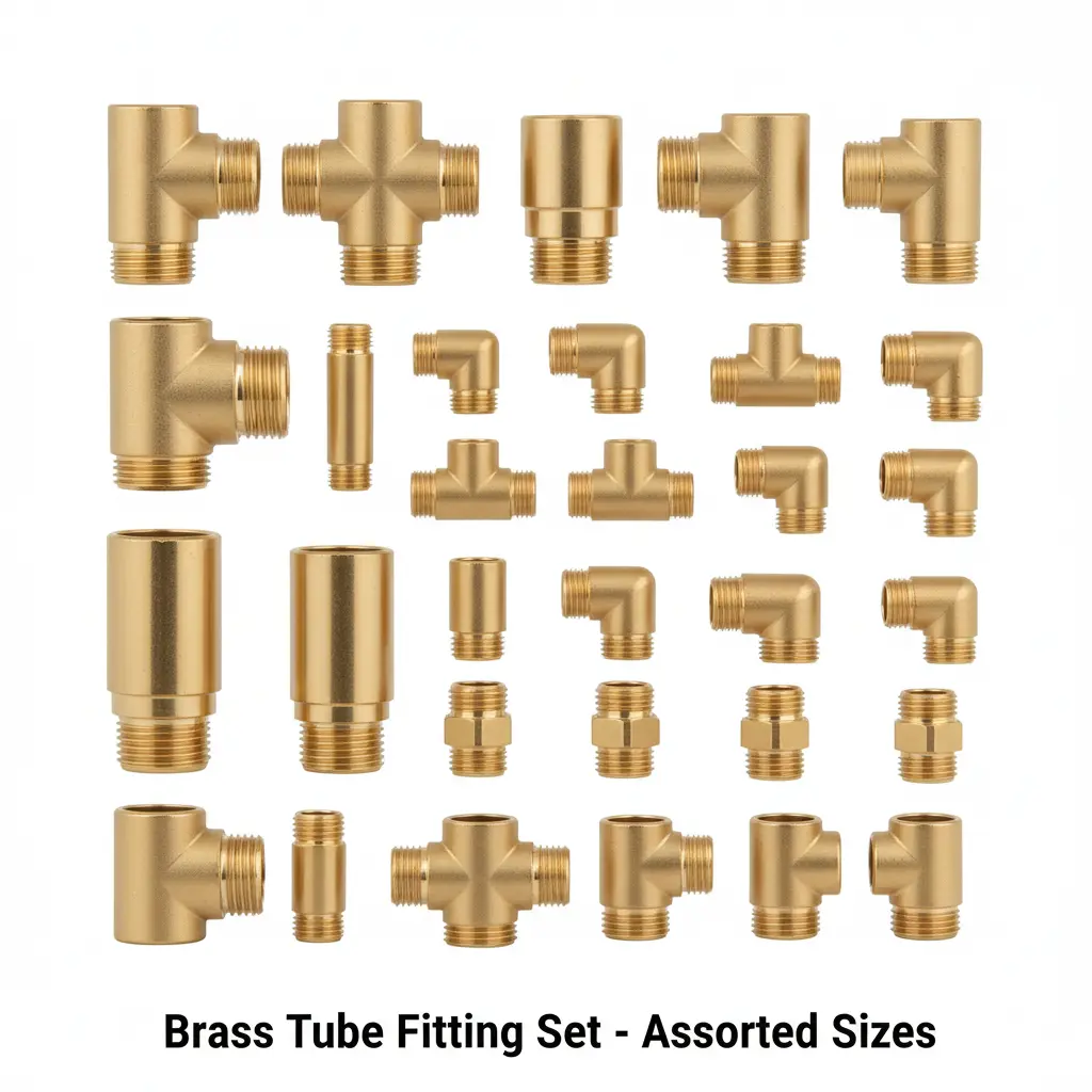 Brass Tube Fitting Set - Assorted Sizes